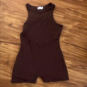 Brown Sleeveless Romper
